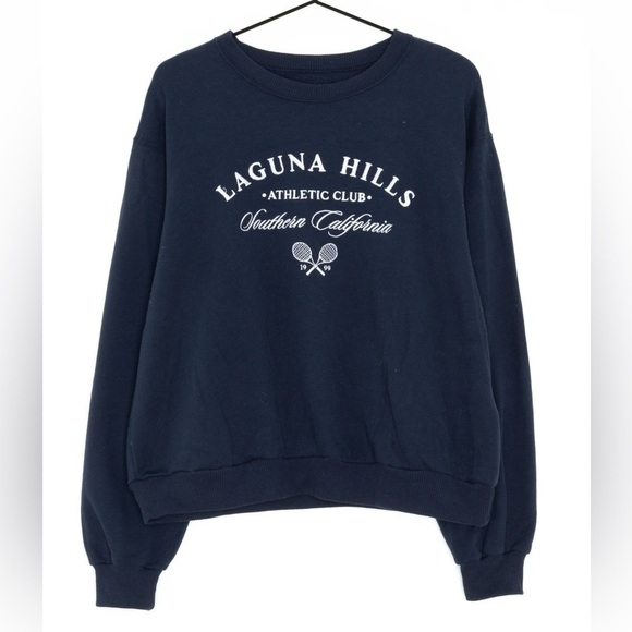Hollister Tops - Hollister Laguna Hills Tennis Athletic Club Boyfriend Crewneck Sweatshirt Blue S
